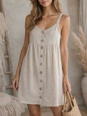 GENTLE FAWN Maui Linen Babydoll Mini Dress